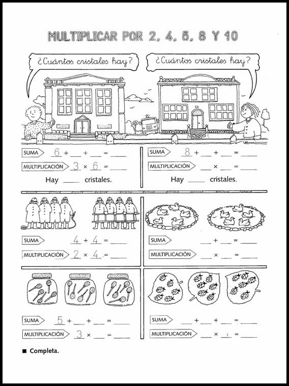 Funny Multiplikationen Spanisch zu lernen 1
